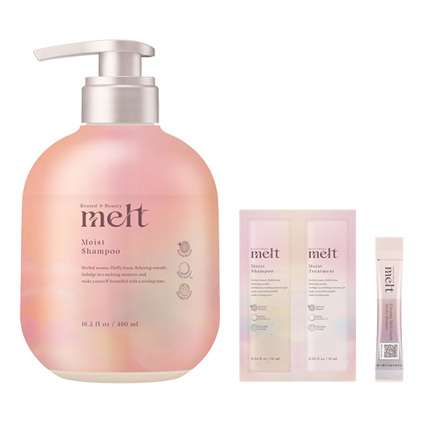 モイストシャンプー セット / 480mL、10mL・10mL、1g / ゼラニウム&ミュゲの香り