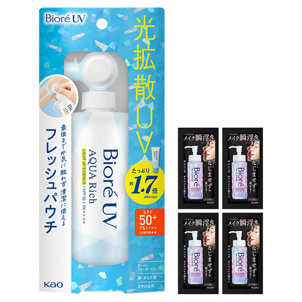 アクアリッチ ライトアップエッセンス フレッシュパウチ セット / SPF50+ / PA++++ / 120g、4枚