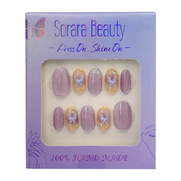 貼るだけ簡単 サロン級ネイルチップ / A01 Butterfly Dream / Mサイズ