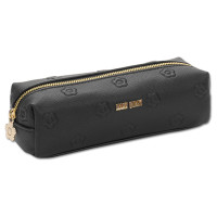 シンプルエンボスデイジースクエアペンケース / 本体 / ブラック / H5×W18.5×D6cm