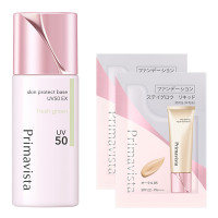 スキンプロテクトベース皮脂くずれ防止UV50EX フレッシュグリーンセット / SPF50 / PA+++ / フレッシュグリーン / 25mL、0.4g×2