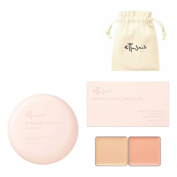 【@cosme shopping限定】エテュセ ベースメイクセット オリジナル巾着つき / 7g、4g、1枚
