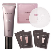 エイジーセオリーUV対策セット / SPF50+ / PA++++ / 本体 / 40g、3g×2枚、2g×2枚、1枚 / さらっとした使用感 / あり