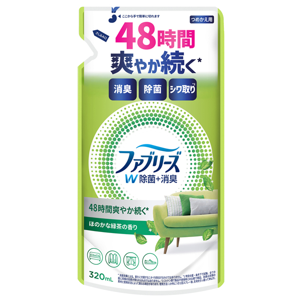 W除菌+消臭スプレー 布用 / 詰め替え / 320ml / ほのかな緑茶の香り W除菌+消臭スプレー 布用 / 詰め替え / 320ml / ほのかな緑茶の香り