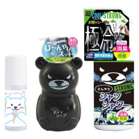 ひんやりシャツシャワー極冷Wブラックセット / 500mL、380mL、1個 / ミントの香り/スーパークールミントの香り