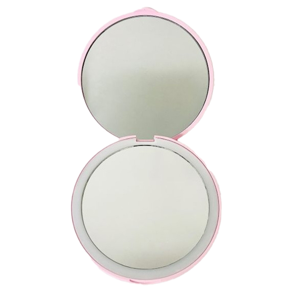 LEDミラーラウンド / プリンセスピンク / 縦80mmx横80mmx厚さ19.5mm