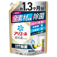洗濯洗剤 液体 超抗菌プレミアム 洗濯槽まるごと除菌 / 詰め替え(超ジャンボ) / 1000g / スッキリひかえめな香り
