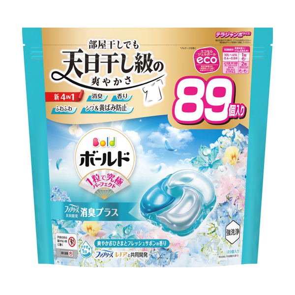 洗濯洗剤 ジェルボール 4in1 / 89個 / 詰め替え(テラジャンボ) / 爽やかおひさまとフレッシュサボンの香り