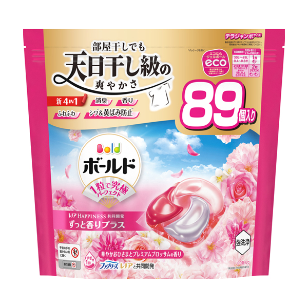 洗濯洗剤 ジェルボール 4in1 / 89個 / 詰め替え(テラジャンボ) / 華やかおひさまとプレミアムブロッサムの香り