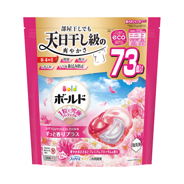 洗濯洗剤 ジェルボール 4in1 / 詰め替え(超メガジャンボ) / 73個 / 華やかおひさまとプレミアムブロッサムの香り 洗濯洗剤 ジェルボール 4in1 / 詰め替え(超メガジャンボ) / 73個 / 華やかおひさまとプレミアムブロッサムの香り