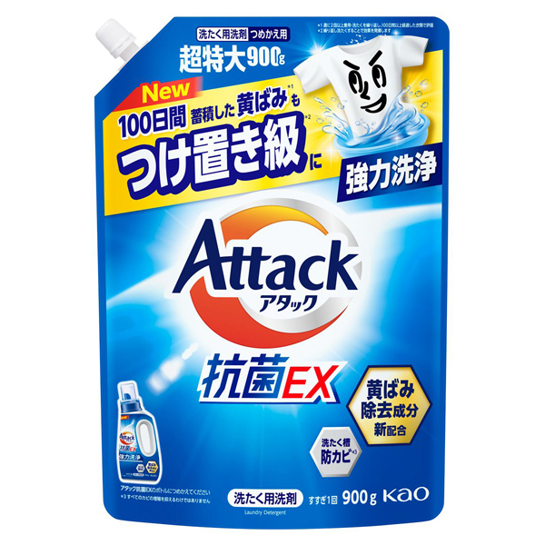 アタック抗菌EX / つめかえ用 / 900g / スプラッシュクリアの香り アタック抗菌EX / つめかえ用 / 900g / スプラッシュクリアの香り
