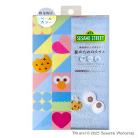 【入荷次第販売開始】ヘアドライマイクロファイバータオル / クッキーモンスター ペールブルー / 約38×85cm