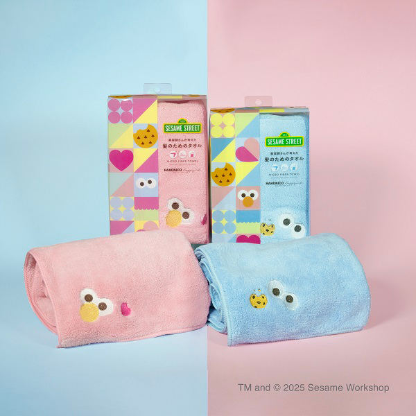 ヘアドライマイクロファイバータオル / クッキーモンスター ペールブルー / 約38×85cm 1