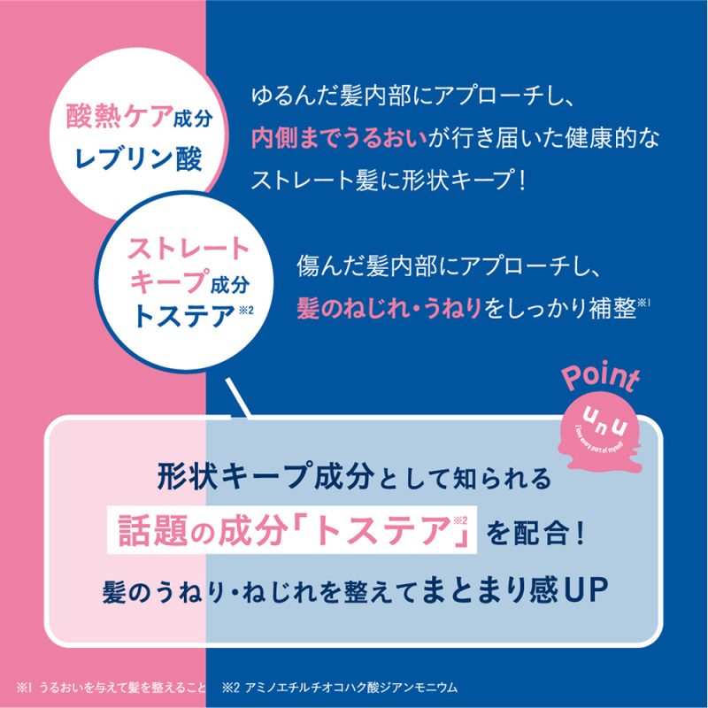 ウヌボレストレート シャンプー&トリートメント 2連サシェ / unu