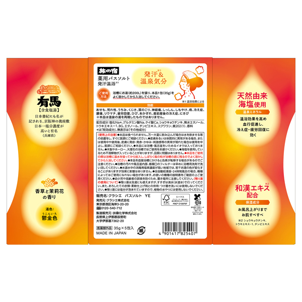 薬用バスソルト 発汗温浴 / 旅の宿(バスソルト, 入浴剤・浴用料・バス
