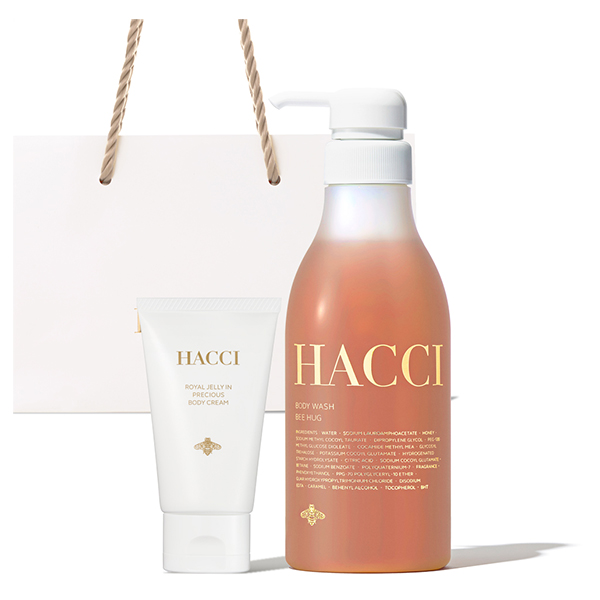 ボディウォッシュBEE HUG セット / 385mL、35g / 本体 / はちみつ&HACCIオリジナルブレンドの天然オイル