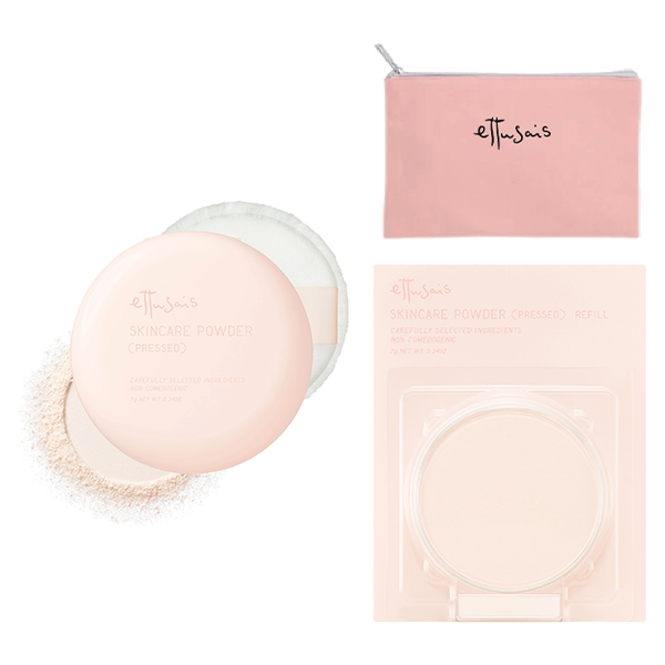【@cosme SHOPPING限定】エテュセ プレストパウダーセット オリジナルフラットポーチつき / 7g、7g、1個