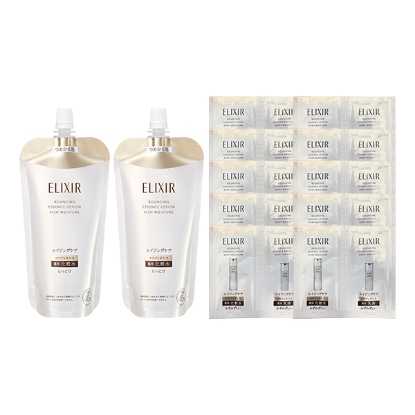 エイジングケアの化粧水(しっとりタイプ レフィル)2本 限定セット / 150ml×2本、10包、10包 / アクアフローラルの香り