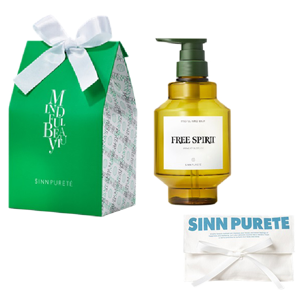 マインドフル ハンドウォッシュ FREE SPIRIT+ギフトボックス+コットンポーチ(ブルー) / 480mL、1個、1枚