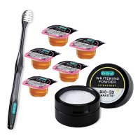 3Dホワイトニングパウダー+ホワイトニングブラシ+ブレスデザインポーション3個セット / 25g、1本、10ml×5 / シトラスミント / シトラスミント