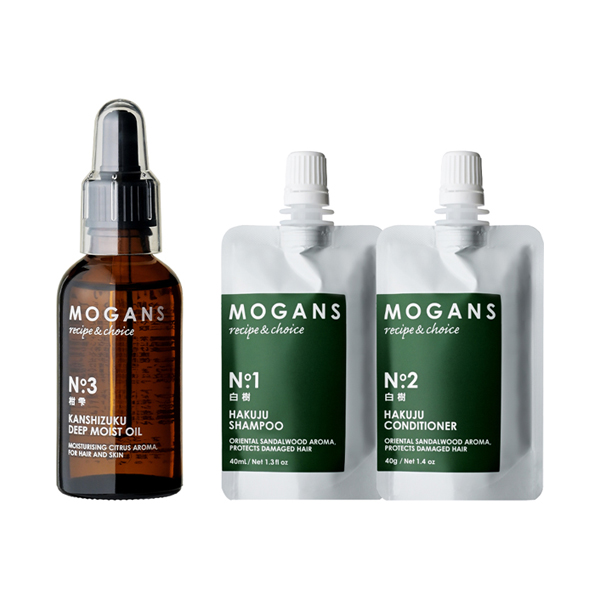 柑雫 ディープモイストオイル+白樹トラベルキット / 50mL、 40mL、40mL