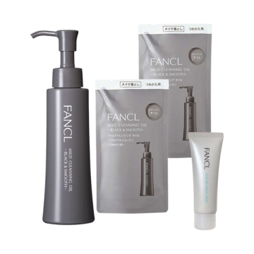 【310円お得!毛穴ごっそり!】 マイルドクレンジングオイル〈ブラック&スムース〉キット 泥ジェル洗顔ミニサイズ付き