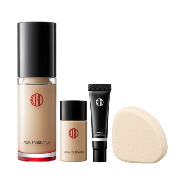 アクアファンデーション 特別セット(2025) / SPF25 / PA++ / 【002】明るめの肌色(ピンクオークル) / 30mL、10mL、4g