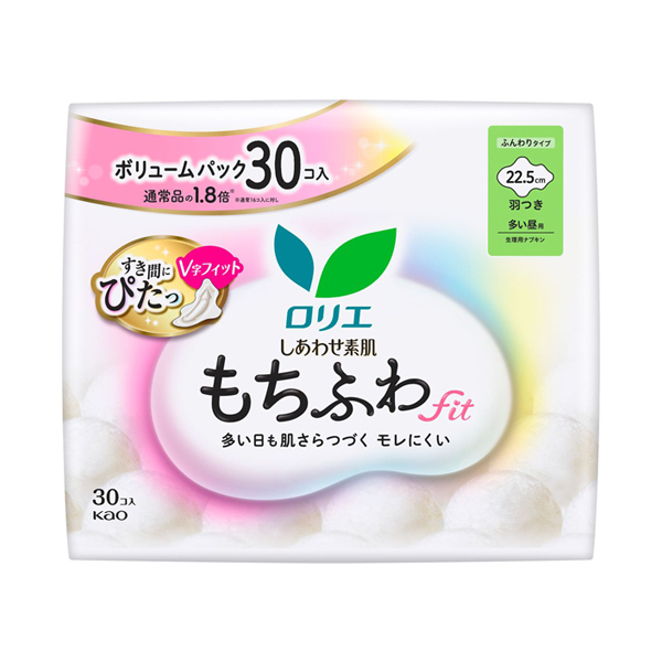 しあわせ素肌 もちふわfit ボリュームパック 多い昼用22.5cm 羽つき / 30個 1