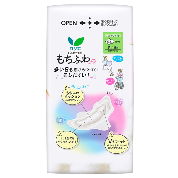 しあわせ素肌 もちふわfit ボリュームパック 多い昼用22.5cm 羽つき