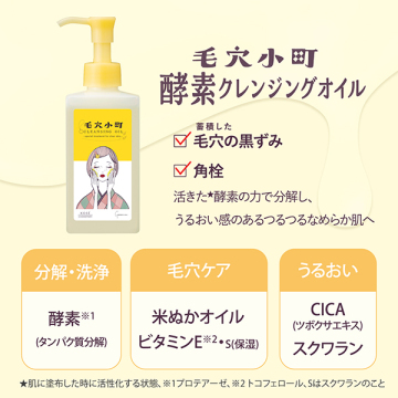 毛穴小町 酵素クレンジングオイル 02