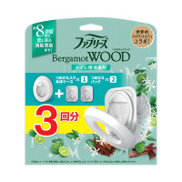 消臭芳香剤 トイレ用 / 本体(詰め替え入り) / つめかえ入り本体ケース1個、つめかえ2個 / ベルガモットウッド