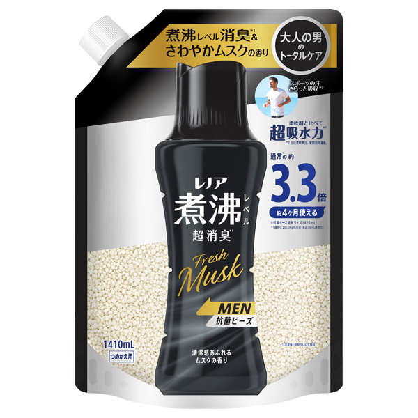 煮沸レベル超消臭 抗菌ビーズ MEN Fresh Musk / 1410ml / 詰め替え / 清潔感あふれるムスクの香り