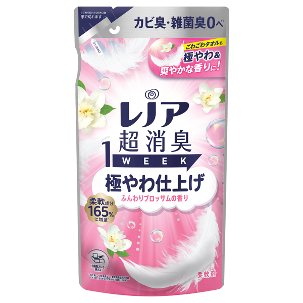 超消臭1WEEK 柔軟剤 極やわ仕上げ / 詰め替え / 340ml / ブロッサムの香り 超消臭1WEEK 柔軟剤 極やわ仕上げ / 詰め替え / 340ml / ブロッサムの香り
