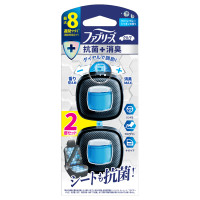 クルマ 自動車エアコン送風口消臭・芳香剤 抗菌+消臭 / 本体 / 2個 / クリーン・ブルー・シャボンの香り