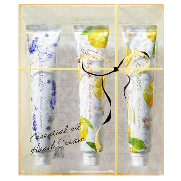 精油ハンドクリーム セットA【ラベンダー・ユズ・レモン】 / 20g×3本