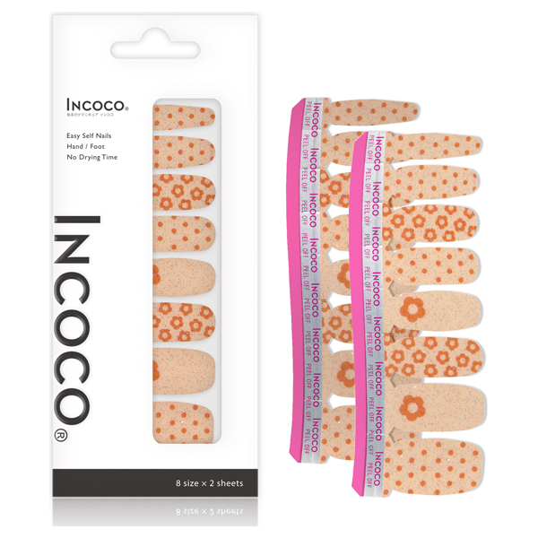 【限定品】インココ貼るマニュキュアシート / ピーチィ ペタルズ / 8サイズ×2シート