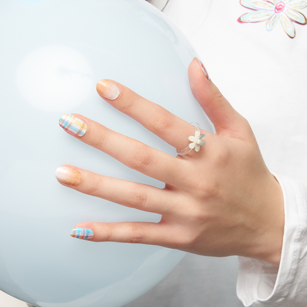 【限定品】インココ貼るマニュキュアシート / サニー ギンガム / 8サイズ×2シート 1