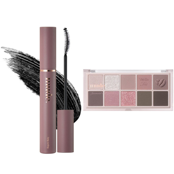 ロングラッシュカーリングマスカラ01BL&ショールモーメント アイシャドウパレット06セット 02