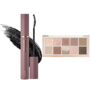 ロングラッシュカーリングマスカラ01BL&ショールモーメント アイシャドウパレット05セット 02