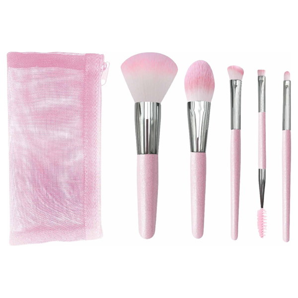 ポータブルメイクアップブラシセット / ピンク / 5本、1個 / 本体