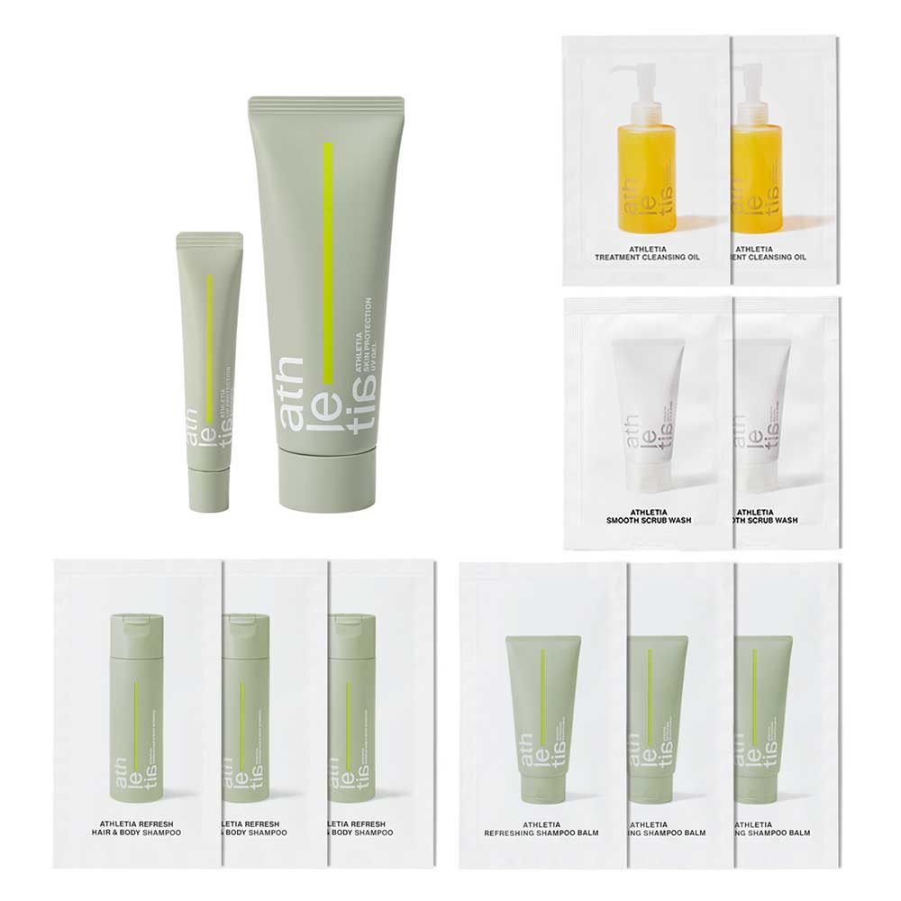 @cosme限定顔もからだも、唇も。全身UVケアセット / 80g、10g、10g×3、8mL×3、4mL×2、3g×2