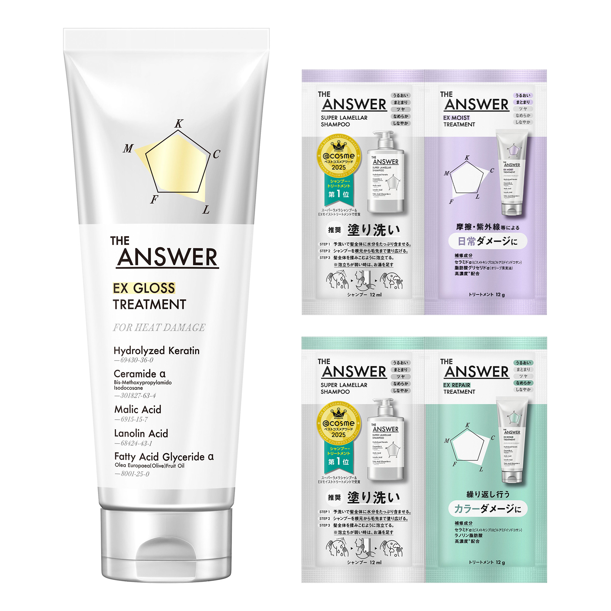 ヒート トリートメントセット / 220g、12mL、12g、12mL、12g