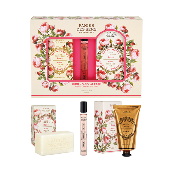 エッセンシャルズローズトリオセット / 150g、10ml、75ml