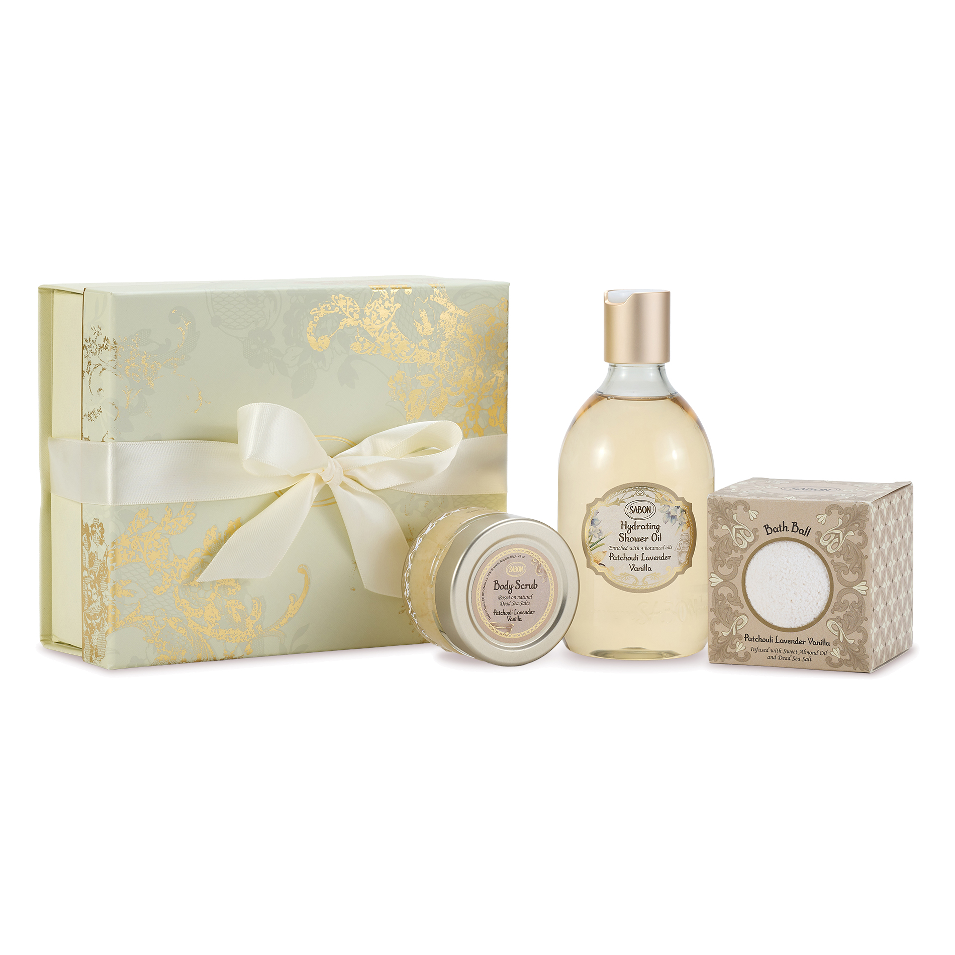 スイートバスタイムキット パチュリ・ラベンダー・バニラ / 300mL、1個、60g