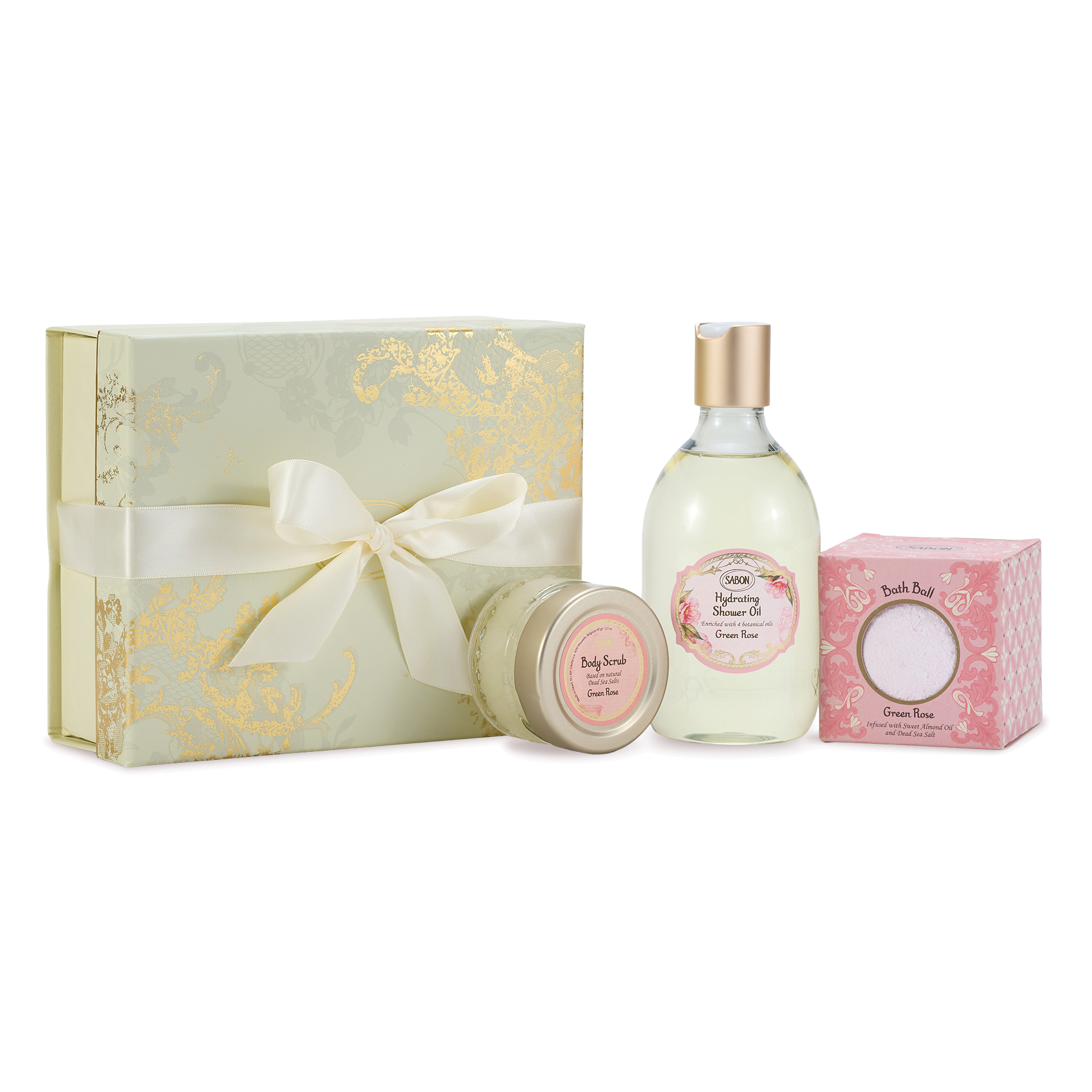 スイートバスタイムキット グリーン・ローズ / 300mL、1個、60g