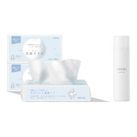 使い捨て洗顔タオル3個 クリスタルホイップミニ付きセット / 限定品 / 60枚×3個、30g
