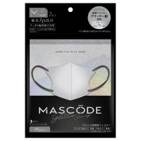 3DグリッターマスクM / グレー×ブラックシルバー紐 / 7枚