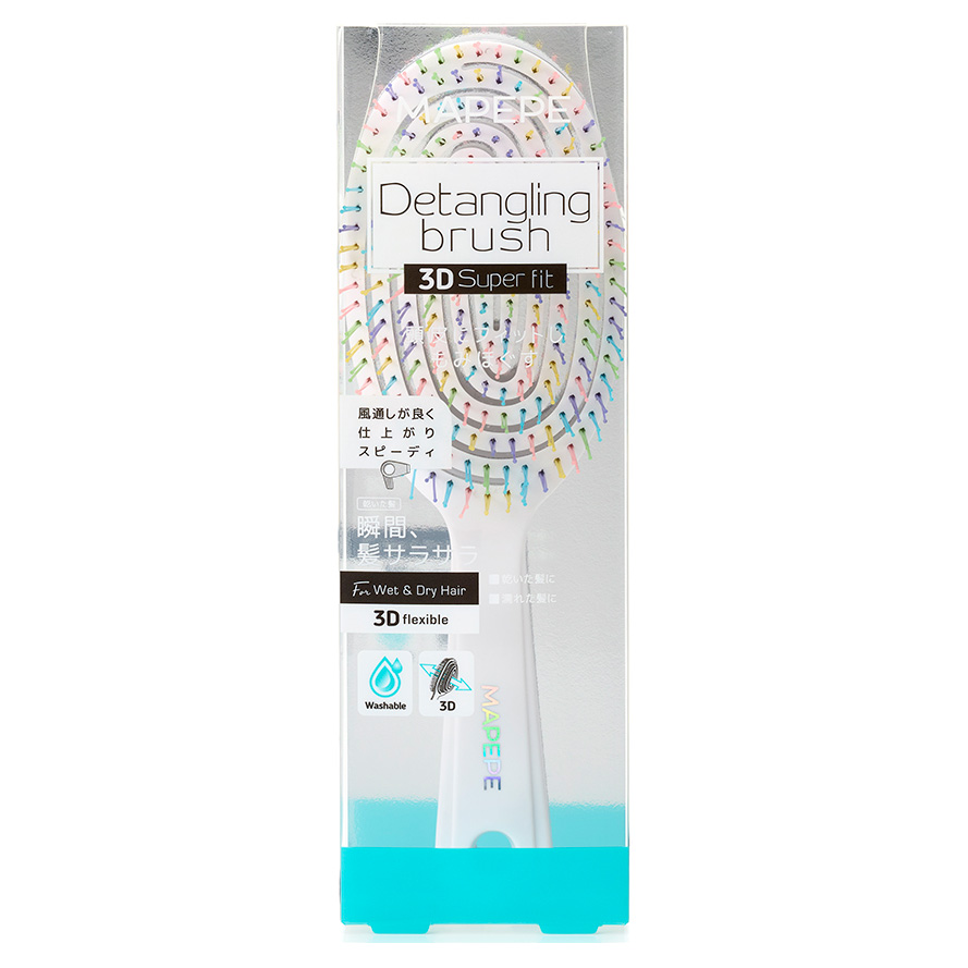 デタングリングブラシ3Dスーパーフィット / カラフルパーティ / 68g