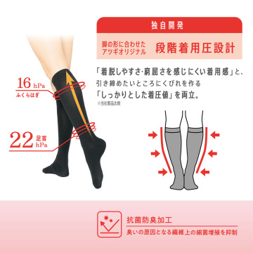 着圧ハイソックス 22hPa(足首22hPaふくらはぎ16hPa) MD182 04