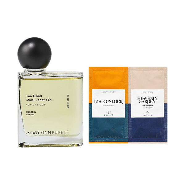 トゥーグッド マルチベネフィットオイル ブラックストーン+ヘアケアサシェ(スムース)セット / 50mL、2包 / 限定品 / ブラックストーン